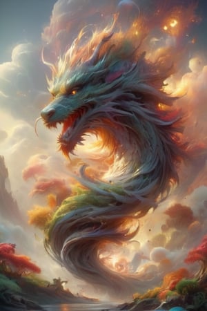 dragon, dragon-themed,  (Dynamic, wonderful mysterious dream and world tree), Detailed Textures, high quality, high resolution, high Accuracy, realism, color correction, Proper lighting settings, harmonious composition, Behance works,
