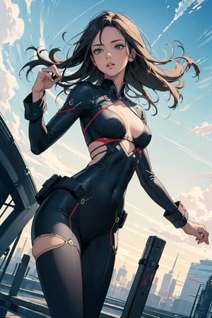 ((masterpiece,best quality)), high res, HD, illustration, solo female, random color, random pose, complex color,
perfect anatomy, comic style, sky