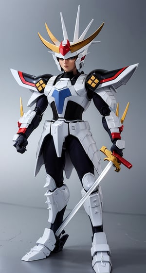 masterpiece, best quality, Looking at viewer, Kikoutei Rekka, Kikoutei Rekka, holding_katana, armor, mecha