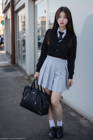 Realistic 16K resolution photography of 1girl,ultra Realistic, Extreme beautiful Detailed, (full body1.2), school uniform, ,dress,school uniform, :)