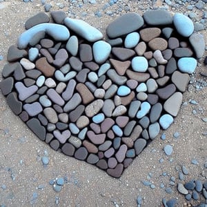 rock_2_img, rock image, rock art, rock, stone heart made out of rocks ,High detail,rock