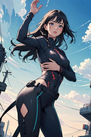 ((masterpiece,best quality)), high res, HD, illustration, solo female, random color, random pose, complex color,
perfect anatomy, comic style, sky