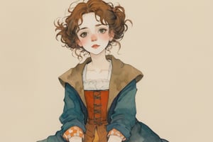 (Best quality, High quality, masterpiece,Watercolor, Pencil painting, ligne_claire, anime, Anime Illustration), ((stylized art style, painted by Egon Schiele and Gustave Doré and Rembrandt)),  1 girl, Magician, Abstract, Impression, mid europe