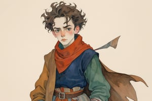 (Best quality, High quality, masterpiece,Watercolor, Pencil painting, ligne_claire, anime, Anime Illustration), ((stylized art style, painted by Egon Schiele and Gustave Doré and Rembrandt)),  A magician, a knight, and an adventurer, Abstract, Impression, mid europe