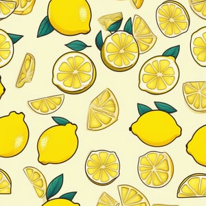 Repeating vector small ice cup lemon pattern
