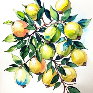 Watercolor lemon design