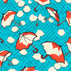 Repeating vector small umbrella pattern --tile