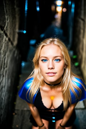 POV closeup, Blond woman, Dutch, 21yo, long blond hair, medium sized breasts,  (((on her knees))), blue eyes, seductive smile,  low cut and tight miniskirt, night, dark, outside in dark alley, (((looking up at me))). RAW photo, hair very messy, subject, (high detailed skin:1.2), 8k uhd, dslr, high quality, film grain, Fujifilm XT3, natural light
Nikon D5, 50mm. Highly detailed eyes, innocent face.
