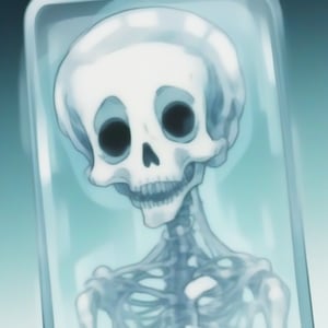 xray,2D,anime,transparent,1 ghost, white background,polaloid