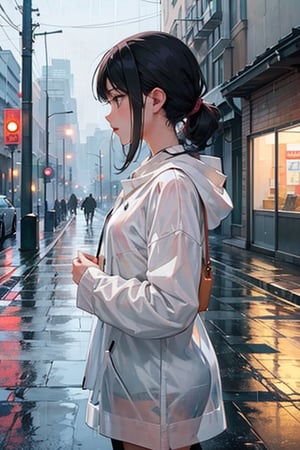 Cute anime girl standing in the rain,IncrsNikkeProfile