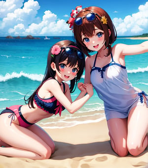 2 Cuute Anime girls on the beach