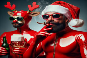 not your usual santa claus and rudolph the rednose reindeer