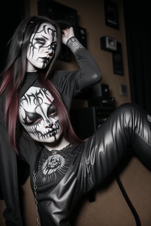 woman black metal music fan