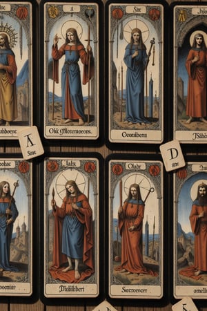 Medieval tarot cards with obscure dark arts