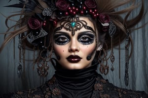 Gisela is fashion model for paris fashion week.,dark fantasy,necromancer