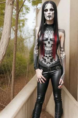 woman black metal music fan