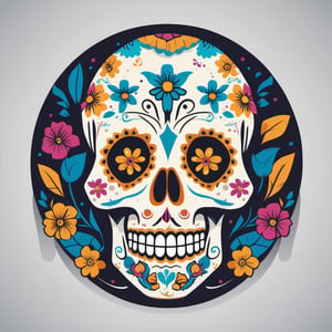 vector slull day of the dead colores planos ,LogoRedAF