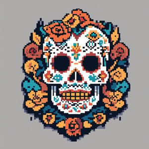 32-bit pixel art  slull day of the dead 
 ,LogoRedAF