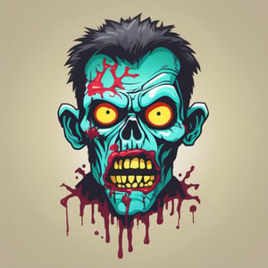 vector zombie cuerpo completo,pudriendose, colores planos ,LogoRedAF