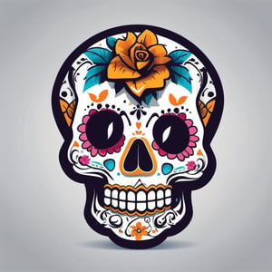 vector slull day of the dead colores planos ,LogoRedAF