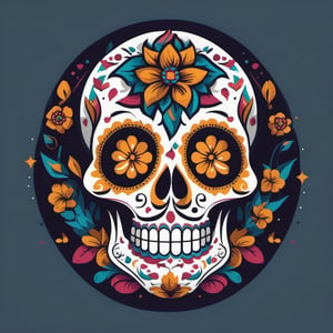 vector slull day of the dead colores planos ,LogoRedAF