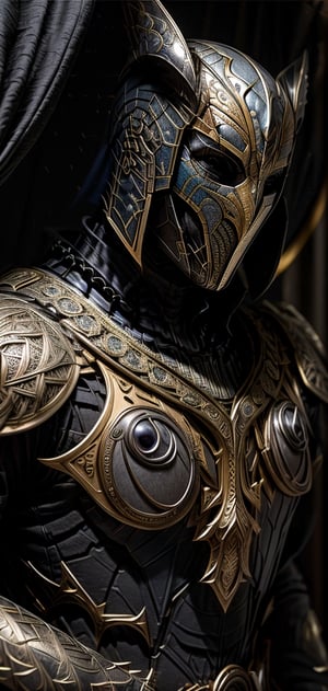 Create a photo realistic  image of anubis in futuristic full body armor . high detailed, sharp focus, black and gold armor, Anubis sitting in throne.