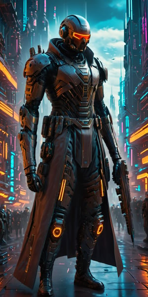 Generate an intricately detailed and visually captivating image of a modified cyberpunk templar squad fiercely protecting the bustling cyberpunk city. Craft the members of the squad with cutting-edge cybernetic enhancements, advanced weaponry, and futuristic tactical gear that seamlessly integrates technology with their combat prowess. Pay meticulous attention to the details of each squad member, highlighting their unique modifications and expressions that convey a sense of discipline and determination. Position the squad strategically within the neon-lit cityscape, with towering skyscrapers and futuristic elements enhancing the cyberpunk aesthetic. Utilize dynamic lighting to accentuate the gleam of cybernetic enhancements and create an atmosphere that evokes the tension of an imminent threat. The goal is to generate a highly immersive representation that showcases the strength and unity of a modified cyberpunk templar squad as they stand guard against potential threats in the heart of the cyberpunk city, highly detailed, sharp focus.8k,DonMCyb3rN3cr0XL 