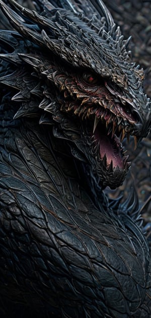 Create a photo realistic of brown dragon, face covered by dragon scales, raven black wing, sharp focus, detailed, aggressive, furious,More Detail, facing the viewer, ,Dragon