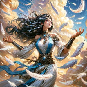 (masterpiece, top quality, best quality, official art, beautiful and aesthetic:1.2), cute cirl, Wind Archmage, wind aura, wind magic in hand, windy hand, wind, extreme detailed, (white light particle:1.1), (arcane style:0.8), (using wind magic:1.3), wind magic, imaginative overlays, (fractal art:1.3), colorful, highest detailed, Floating around her are some tornado, , artistic fusion, fantastical scenes, evocative narratives, striking visuals, upper body, better_hands,