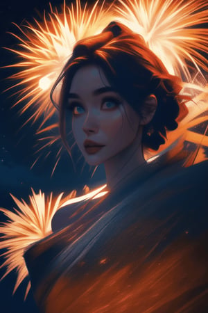 the night sky, the fireworks that shot up, ultra hd, realistic, vivid colors, highly detailed, UHD drawing, pen and ink, perfect composition, beautiful detailed intricate insanely detailed octane render trending on artstation, 8k artistic photography, photorealistic concept art, soft natural volumetric cinematic perfect light,SAM YANG