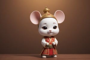 mouse, ancient costume,Chinese style,cartoon,chibi, personification,3D,3d background,Mande namaste