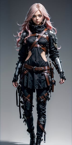 ((masterpiece, best quality)),urban techwear,KATARINA,ARMOR,anime,long white hair