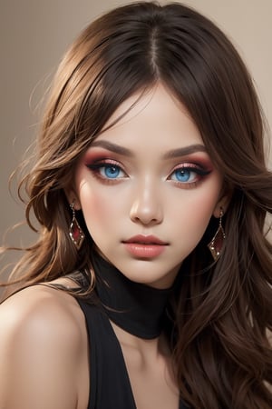 ((masterpiece, best quality)),1girl red eyeshadow blue eyes makeup