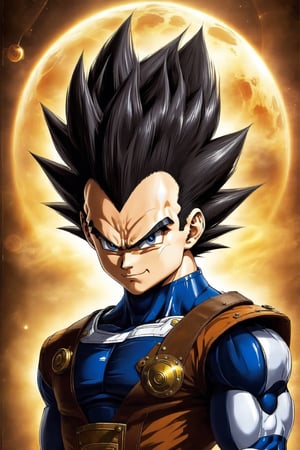 ((masterpiece, best quality)) Vegeta,sakaba,steampunk style,tshirt design