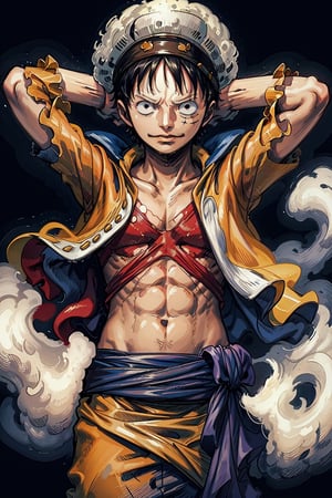 ((masterpiece, best quality)),luffy from one piece anime,gear fifth