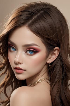((masterpiece, best quality)),1girl red eyeshadow blue eyes makeup