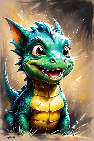 #pastel, #dry chalk drawing, #chalk on paper, #chalk shading, #chalk drawing, #tinted paper, #colored chalk drawing, #chalk shading,
digital illustrated cartoon illustration of a cute baby dragon.
style: Antonio Mora, Andre Cohn, Arthur Bordalo, Bob Ringwood, Benedick Bana,