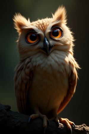 funny animals, Midjourney style, Photorealism, Cinematic style, high fidelity, realism, chiaroscuro, play of shadow and light, rays of light.
a small zhibi owl 