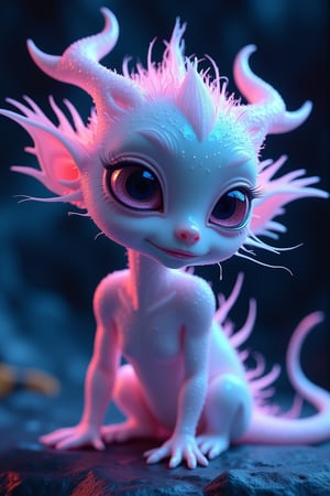 Micro albino demon r4punzel with lethargic sleepy smokey eyes), cute,  ultra detailed macro photography by miki asai,  photography, phosphorescent, cute, a housed mystical stunning,  soft lighting, breathtaking, highly detailed, award-winning,  cinematic still shot,  kodachrome, uhd, canon eos