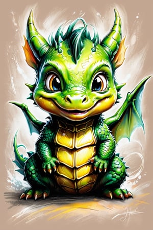 #pastel, #dry chalk drawing, #chalk on paper, #chalk shading, #chalk drawing, #tinted paper, #colored chalk drawing, #chalk shading,
digital illustrated cartoon illustration of a cute baby dragon.
style: Antonio Mora, Andre Cohn, Arthur Bordalo, Bob Ringwood, Benedick Bana,