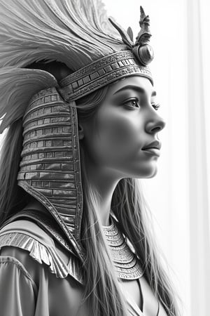 Cinematic style, realism, cinematic quality, rays of light, play of shadow and light, Beauty,
(Pencil Sketch:1.2), of a woman wearing a headdress, pharaoh, vector art style, by Aleksander Orłowski, (by greg rutkowski and magali Villeneuve:0.3)