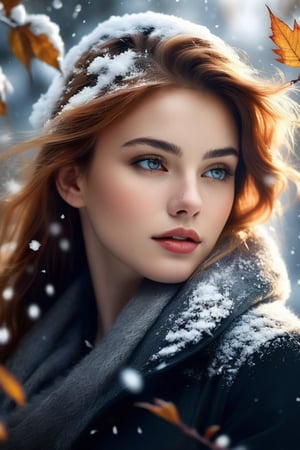 mj, RTX, 4k, HDR, Anna Razumovskaya, Casey Baugh, Antonio Mora, Aminola Rezai, Giovanni Boldini, art, realistic art. cat, first snow, flakes, partial snow cover, film still, breathtaking, falling leaves, melancholic mood, nature's farewell in the rustling of gusts of wind, photorealism, film grain, film still, bokeh, intricate detail, perfect composition, beautiful detailed complexity Insanely Detailed Octane Rendering, 4k Fine Art Photography, Photorealistic Concept Art, Soft Natural Volume Cinematic Perfect Light, Chiaroscuro, Award Winning Photography, Masterpiece, Oil on Canvas,