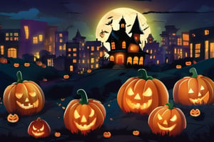 high_resolution, masterpiece, best quality, Halloween festival in New York, nighttime, highly detailed, digital_art, illustration