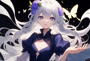 beautiful detailed flower, beautiful detailed eyes,hyper detailed,flower,hyper quality,,eyes,flower and hair is same color,beautifuly color,face,{{{{{her hair is becoming flower, flower,hair,flower,butterfly,}}}}},{{{{1girl}}}}kawaii,,{{{high details, high quality}}},{{{back light}}},{{hair and clothes is flower}},{{{upper body}}} ,high quality,hair with body ,webbed dress, upper body, flower leg, flower hands,body with flower,   {{ flower with clothes}} , dress with flower, , light particles,black background,  {{{{Hair with flower}}}},small breast with flower,big hair with  flower,{{floating hair with flower,floating}}1girl,small breast,  marbling with hair and clothes, looking at viewer,{{original}},{{arm down}}, {{paper cutting}}, black background, flower forground,  {{hair with flower}},{{{{{highres}}}},} hair with  flower,hair with flower ,hair,  wavy hair ,diffusion lighting, abstract,Butterfly with  body,   flower with hair, her hair is flower,big top sleeves, floating