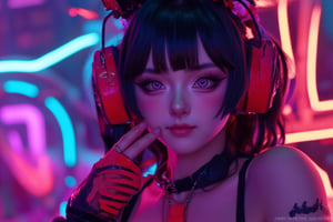 Neon ornaments, cyberpunk women, sexy, Cosplay, alien 