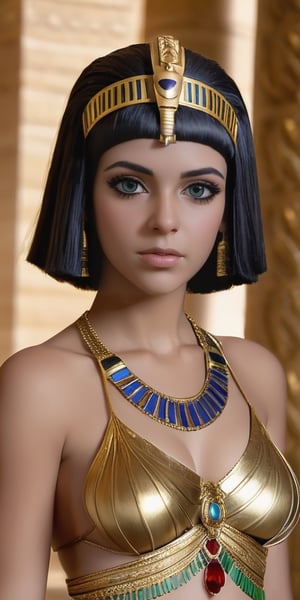 Master piece, high resolution Cleopatra presents herself , she is very young. she pleads for help, she looks directly at camera, pov  blow job, Egyptian queen Cleopatra, tiny_breasts, flat_chest, young teen, ancient Greek teen girl, full body in frame.