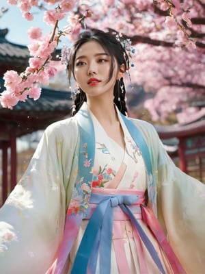 1girl, solo, hair ornament, bug, braid, jewelry, long hair, white hair, flower, korean clothes, earrings, long sleeves, dress, cloud of surrounding, building from afar, white pink blue pastel hanbok, ornament, chakra, (( beautiful eyes )), full_body, small flowers in the hair, (((korean face female))),
,mythical clouds,daxiushan, realistic, ,xxmixgirl,3d figure,korean girl,3d style,
cinematic film still (Raw Photo:1.3) of (Ultrarealistic:1.3) an awarded profesional photo of Leafwhisper - A gentle, forest spirit with leaves and flowers growing from its body., ideal body posture,perfect body proportions, by jeremy mann, by sandra chevrier, by maciej kuciara,(masterpiece:1.2),(ultradetailed:1.1), ultrasharp, (perfect, body:1.1),(realistic:1.3),(real shadow:1.2), photo Fujifilm XT3,,(perfect body proportions:1.1) different posture, up arms, ((arms up)), rainbow, in old used 1800 peasant clothing, crazy mad aggressive face and eyes, fantasy, concept art,NYFlowerGirl, arms up, tropical rain, jump up, hands touch softly you face, close up