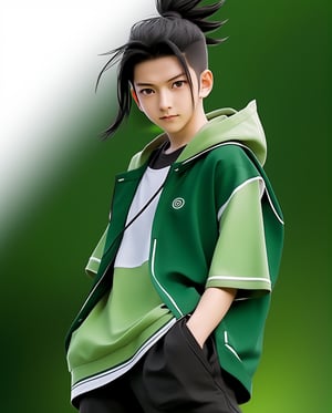 Happy shikamaru nara,女孩,旗袍,Dream, 10 year cute boy on a Green vest over a white short-sleeved shirt with black pants hoodie, in the style of yuumei, realistic hyper - detailed rendering, yumihiko amano, zhang jingna, wiccan, trace monotone, rtx on ,細緻的背景,indian boy, various poses 