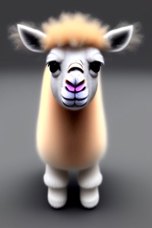 3d fluffy llama, closeup cute and adorable, cute big circular reflective eyes, long fuzzy fur, pixar render, unreal engine cinematic smooth, intricate detail, cinematic