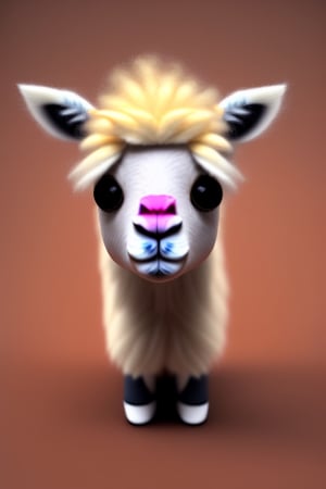 3d fluffy llama, closeup cute and adorable, cute big circular reflective eyes, long fuzzy fur, pixar render, unreal engine cinematic smooth, intricate detail, cinematic